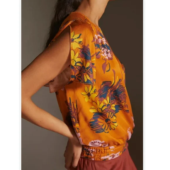 NWT Anthropologie Tiny Venus Floral Wrap Top Size Large - Picture 3 of 10